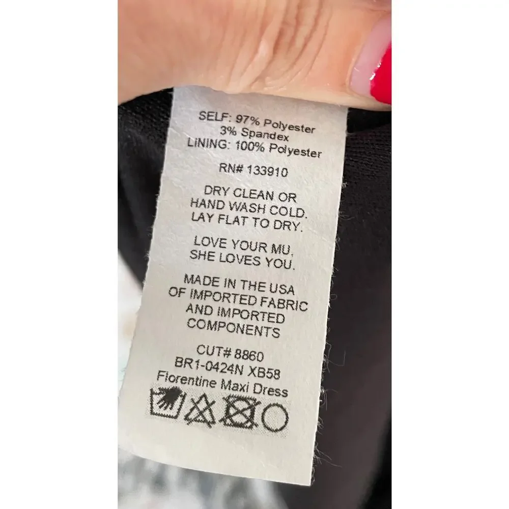 Show Me Your Mumu Floretine Maxi One Strap Maxi Dress Black Size Small NEW - Picture 7 of 9